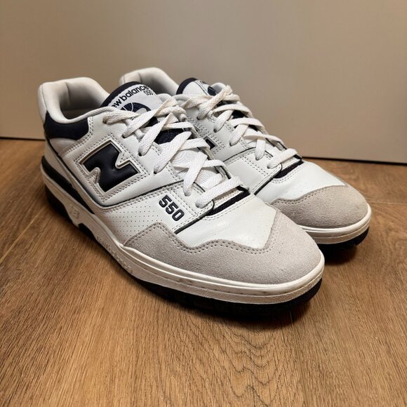 New Balance BB550 White/Navy Size 9.5 - Picture 1 of 5